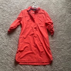 Title 9 wicking shirt dress, with pockets, zipper front pinkish orange